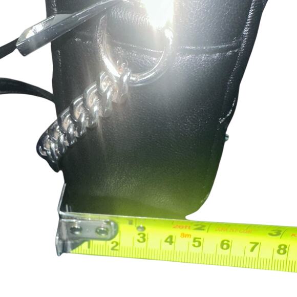 Rebecca Minkoff RM Studded Quilted Faux Leather Crossbody Bag Black Chain Strap - Picture 6 of 10